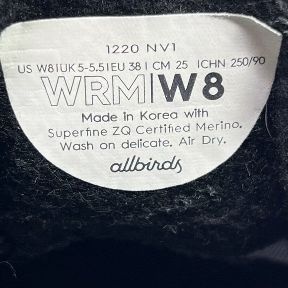 Allbirds Wool Runners Running Shoes Black Women’s Size 8 - Picture 8 of 9